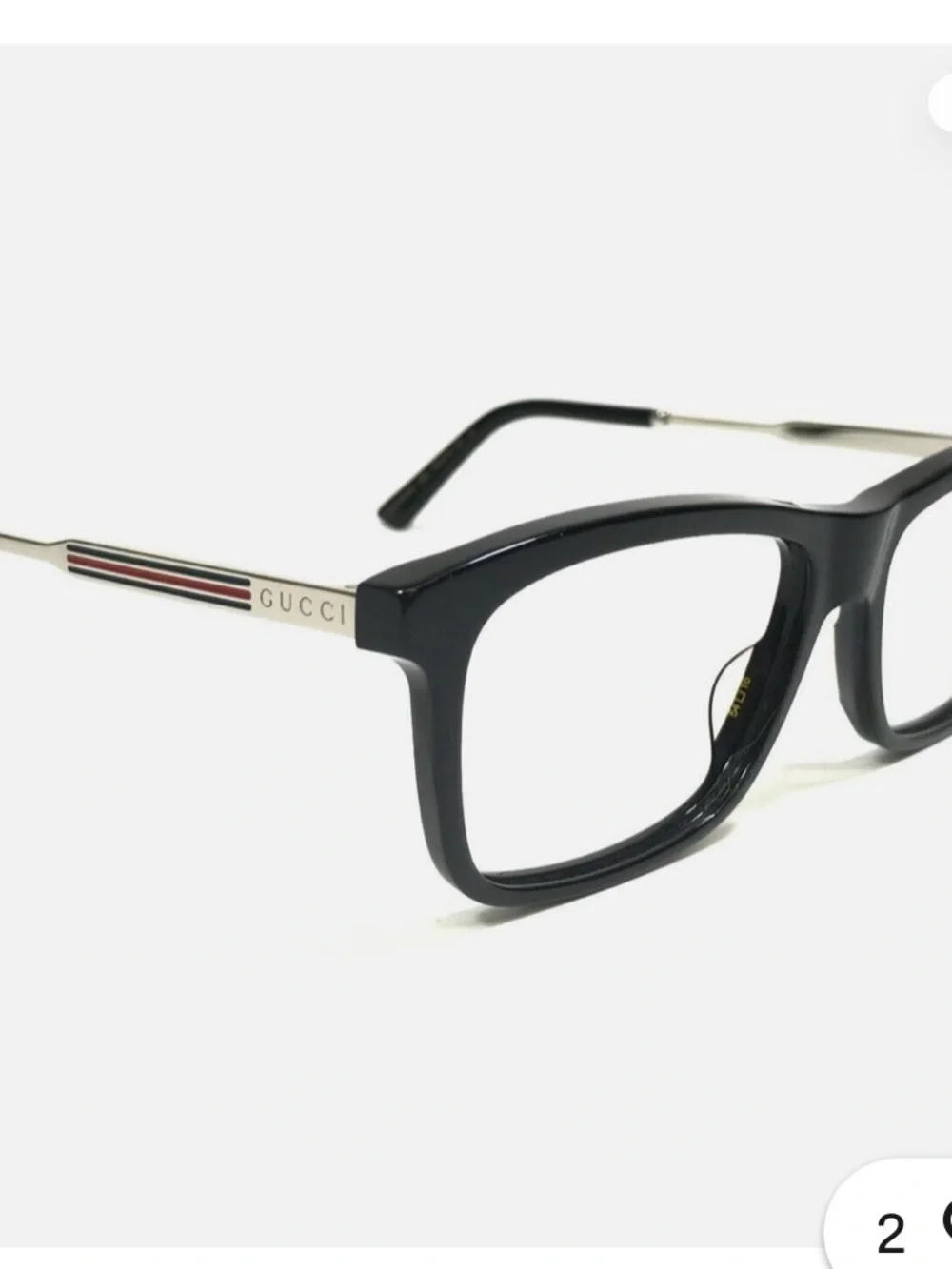 Gucci Eyeglasses Frames GG 003020 0Z 54x16x150 Black w/ Silver Red Green Striped